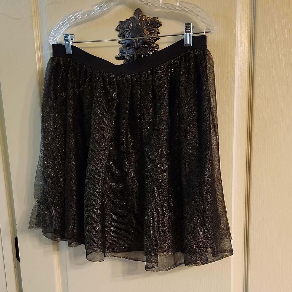 MARILYN MONROE SHIMMERING TULLE BLACK MINI SKIRT